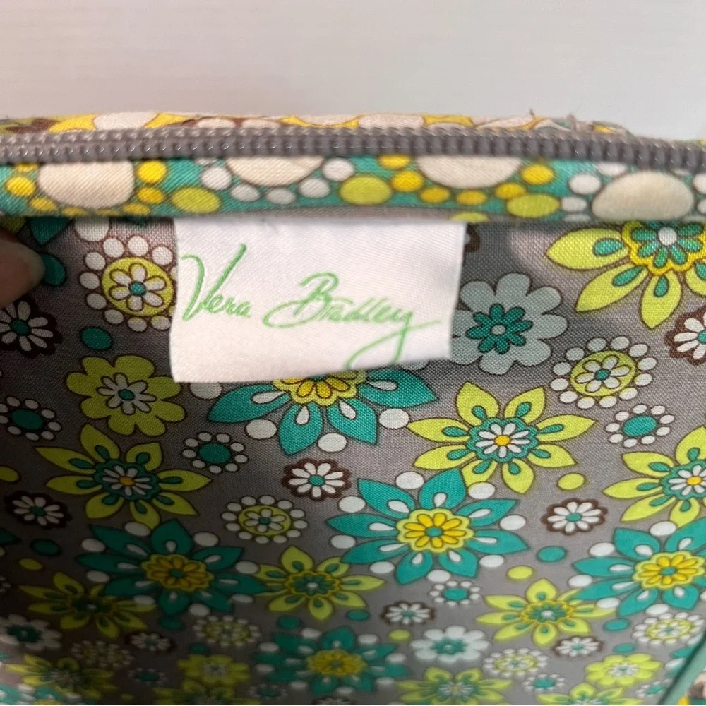 Vera Bradley Green Yellow Teal Gray Brown Paisley Labtop Bag